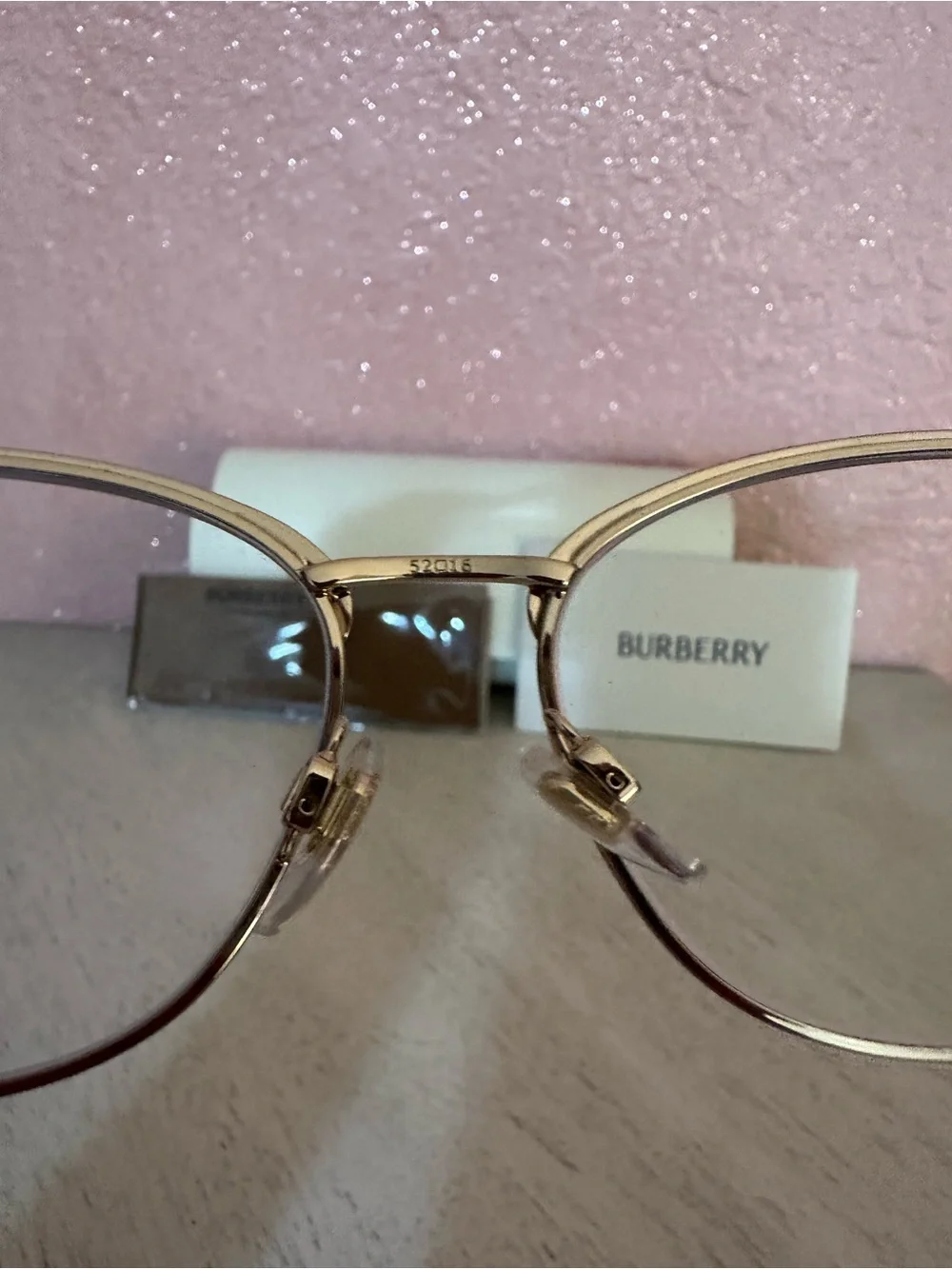 New prescription Burberry Blk & Gold Women's Semi-Rim -have prescription lenses.